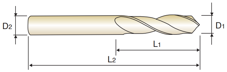 Сверло твердосплавное 7.8x37x79 Stub Straight Shank DIN 6539 укороченное