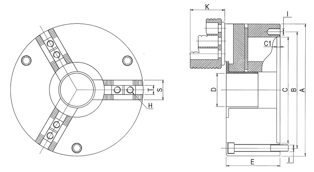DP3-160 3-х кулачковый токарный патрон