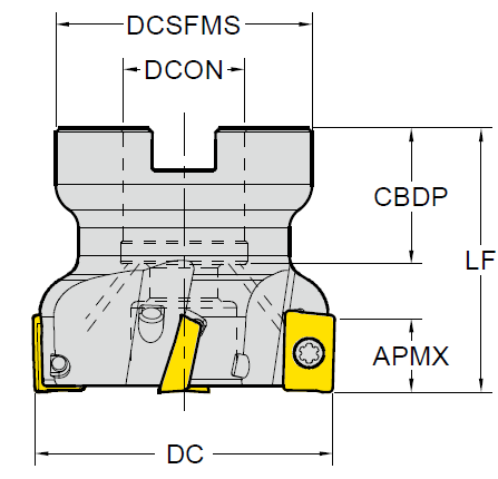Корпус фрезы со сменными пластинами F90-APKT10-D40Z4S16